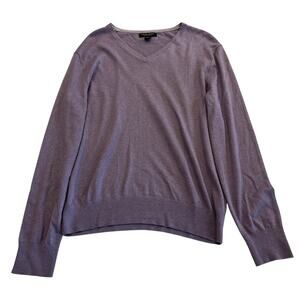 M3-26 BANANA REPUBLIC Men's V-Neck Sweater Silk Cotton Cashmere Purple Medium